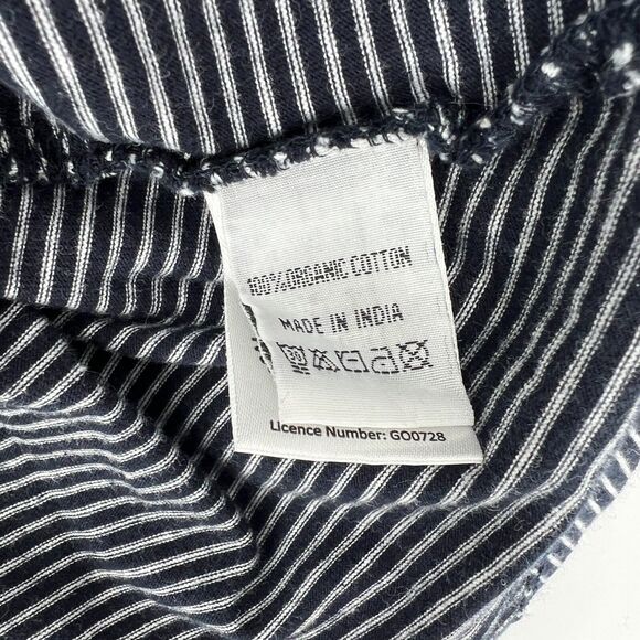 FOIL Organic Cotton Striped Top M High-Low Hem Minimalist Casual Costal Parisian - Picture 7 of 9